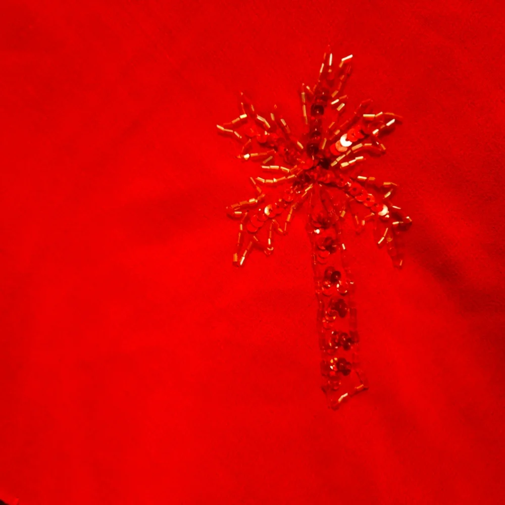Silk Shawl 50/30 ,beaded palms  ,with marine shell, $30 - Picture 3 of 4